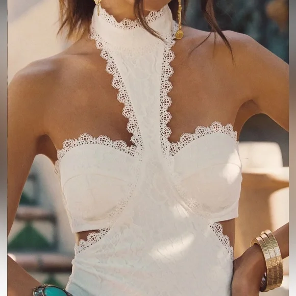 12th Tribe White Lace High Low Dress - Picture 4 of 6